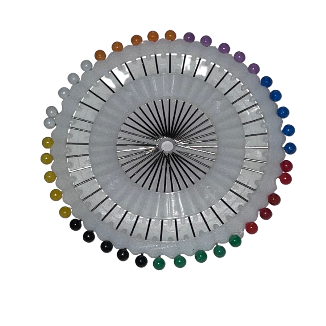 ROSETA DE ALFILERES CON CABEZA